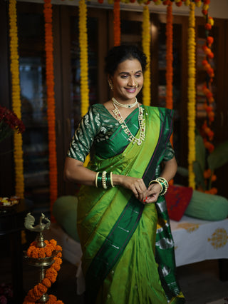 Green Silk Paithani Saree - SRGSPS476