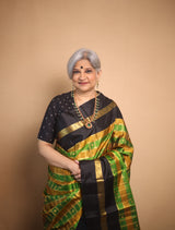 Golden Green  Kanjivaram Silk Saree - Saavari - SSGGKSS94