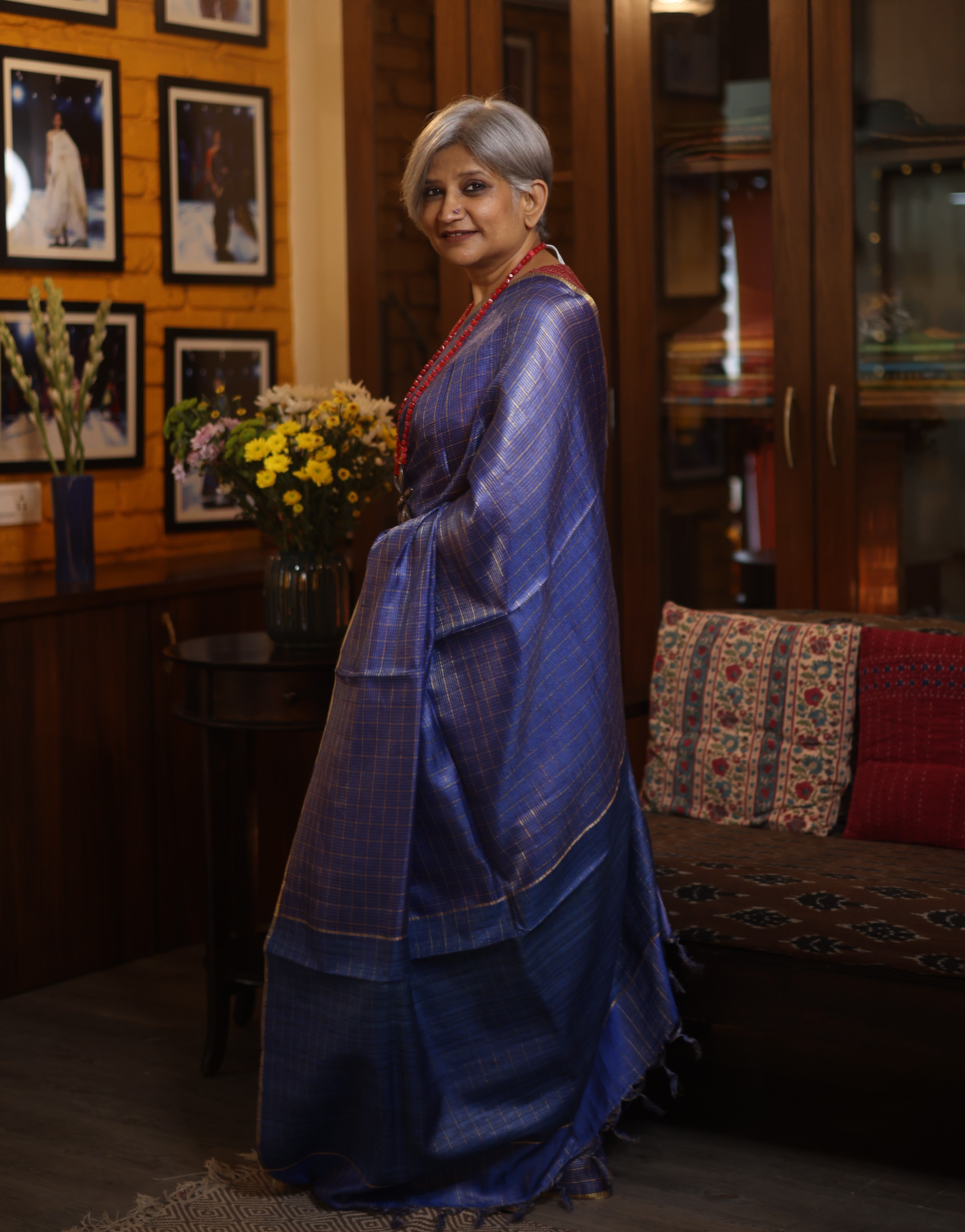 Blue Tussar Silk Saree - SRBTSS921