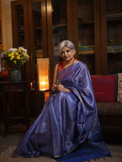 Blue Tussar Silk Saree - SRBTSS921