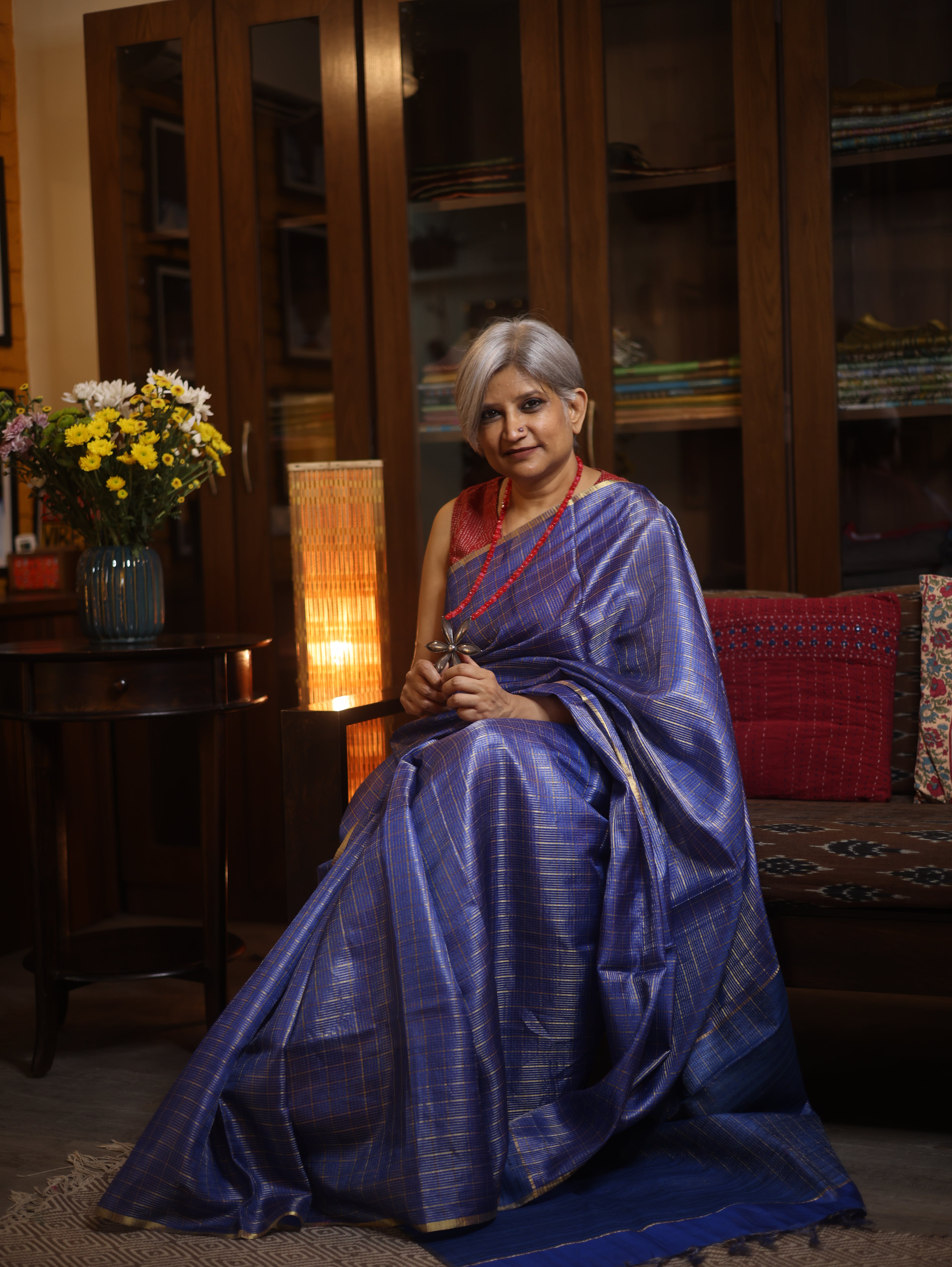 Blue Tussar Silk Saree - SRBTSS921