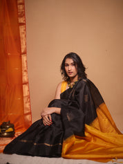 Black Soft Silk Saree - SRBSSS429