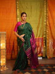 Dark Green Kanjeevaram Silk Saree-SRDGKSS807