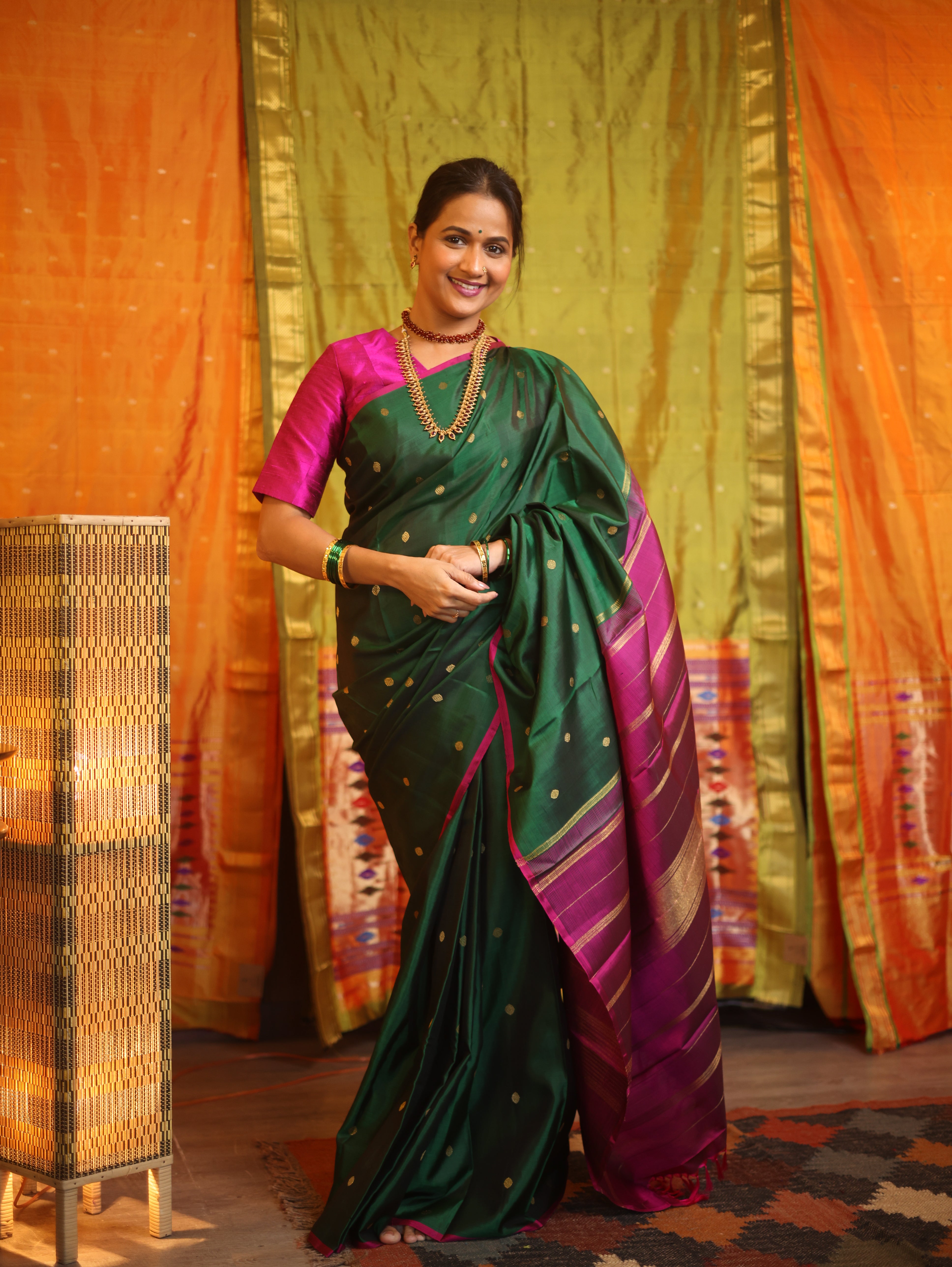 Dark Green Kanjeevaram Silk Saree-SRDGKSS807