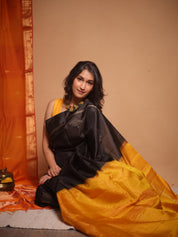 Black Soft Silk Saree - SRBSSS429