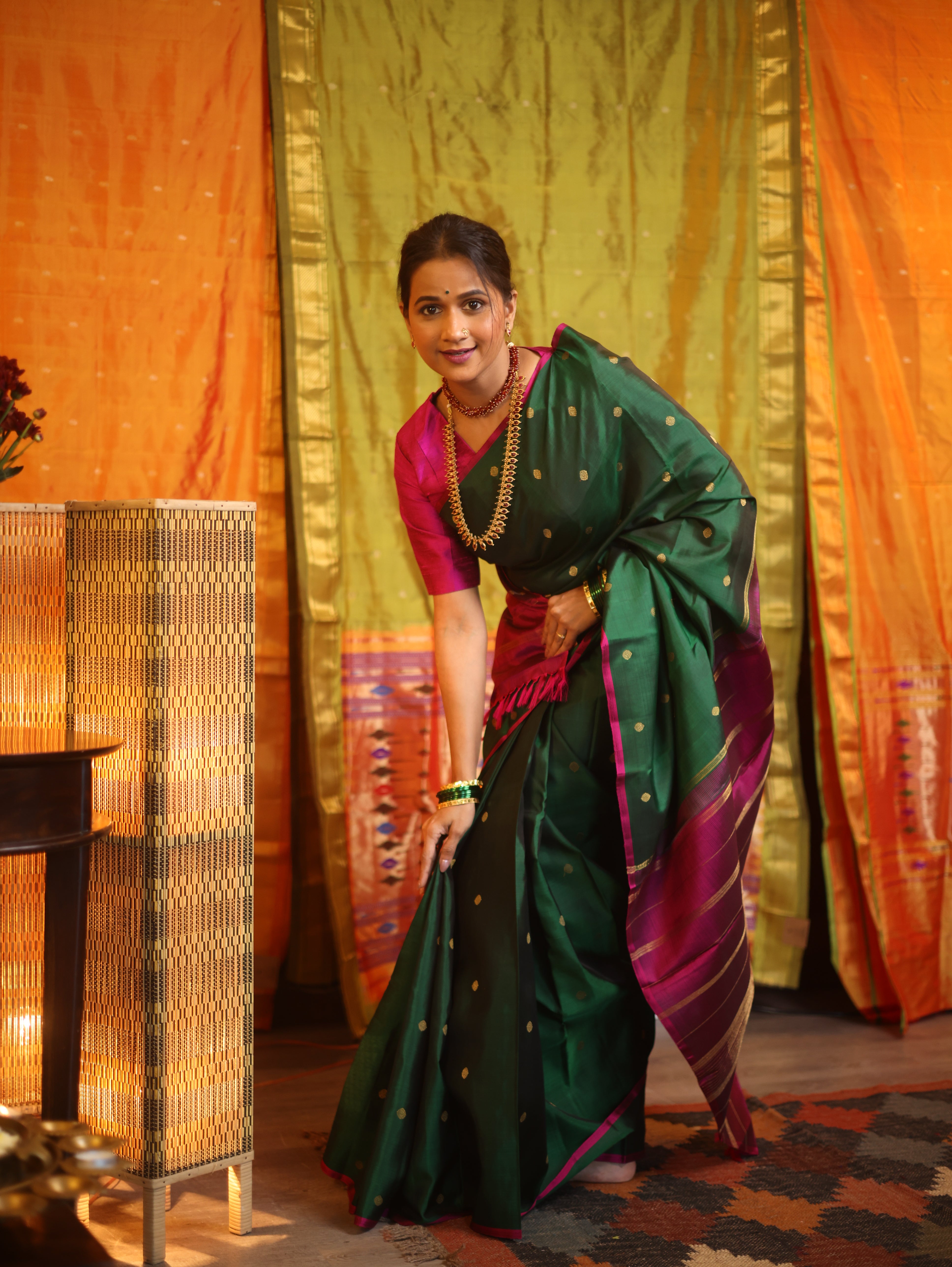 Dark Green Kanjeevaram Silk Saree-SRDGKSS807