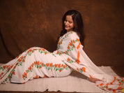 White HBP Signature Cotton Saree - SRWSCS27