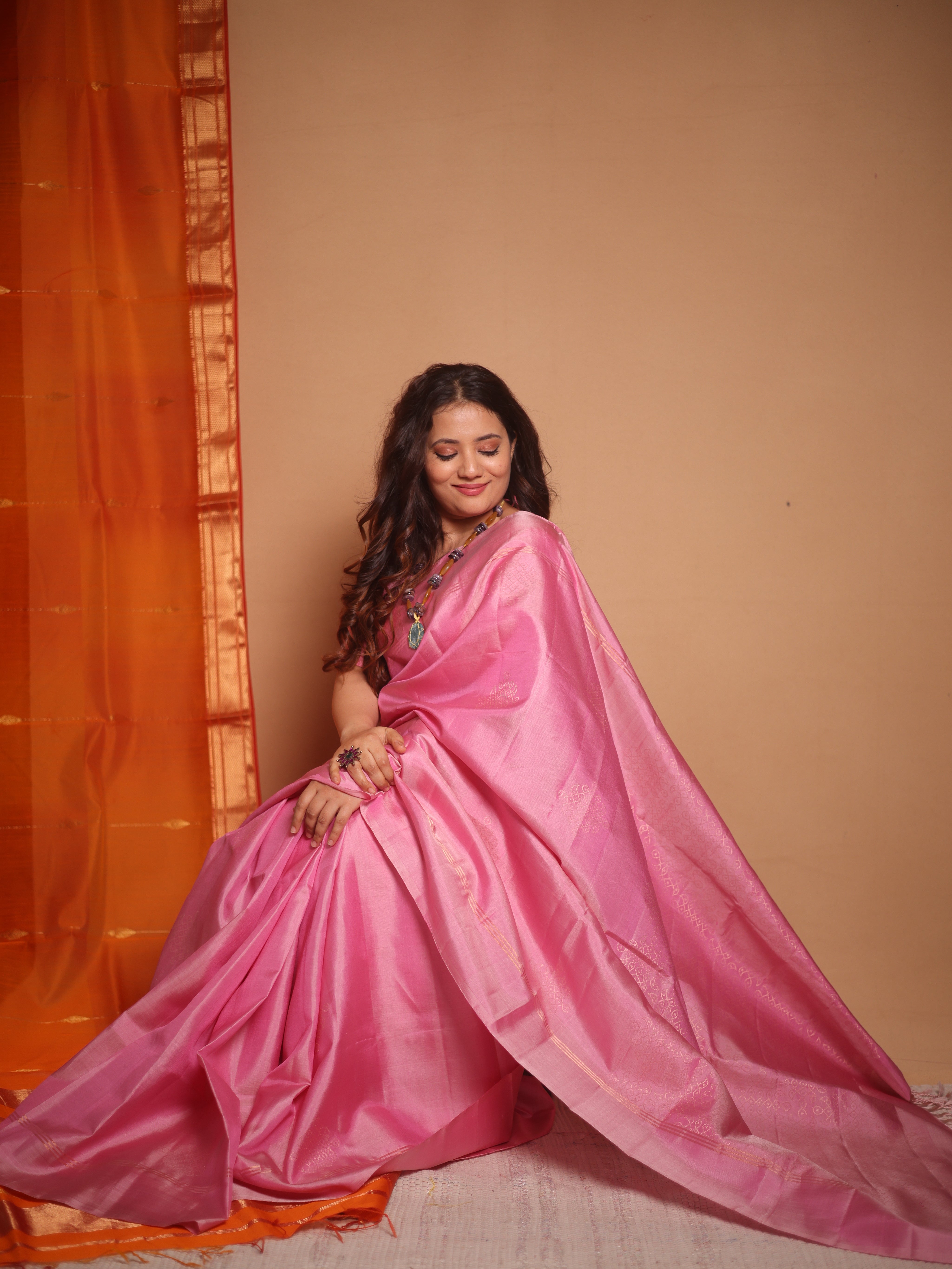 Pink Soft Silk Saree - SRPSSS427