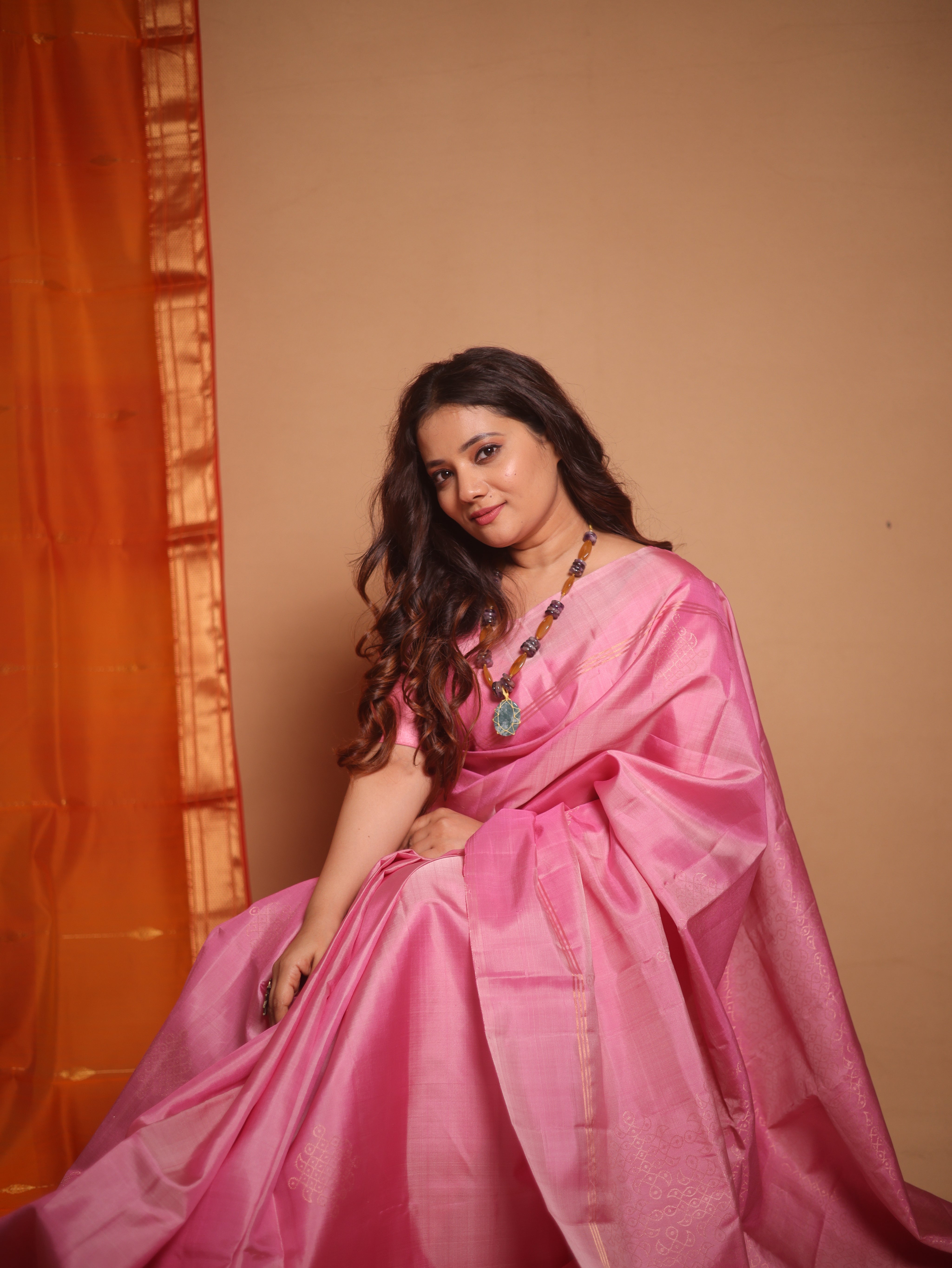 Pink Soft Silk Saree - SRPSSS427