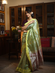 Pista Green Chanderi Silk Saree - SRPGCSS229