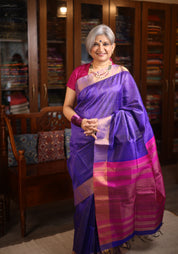 Blue Raw Silk Saree - SRBRSS813