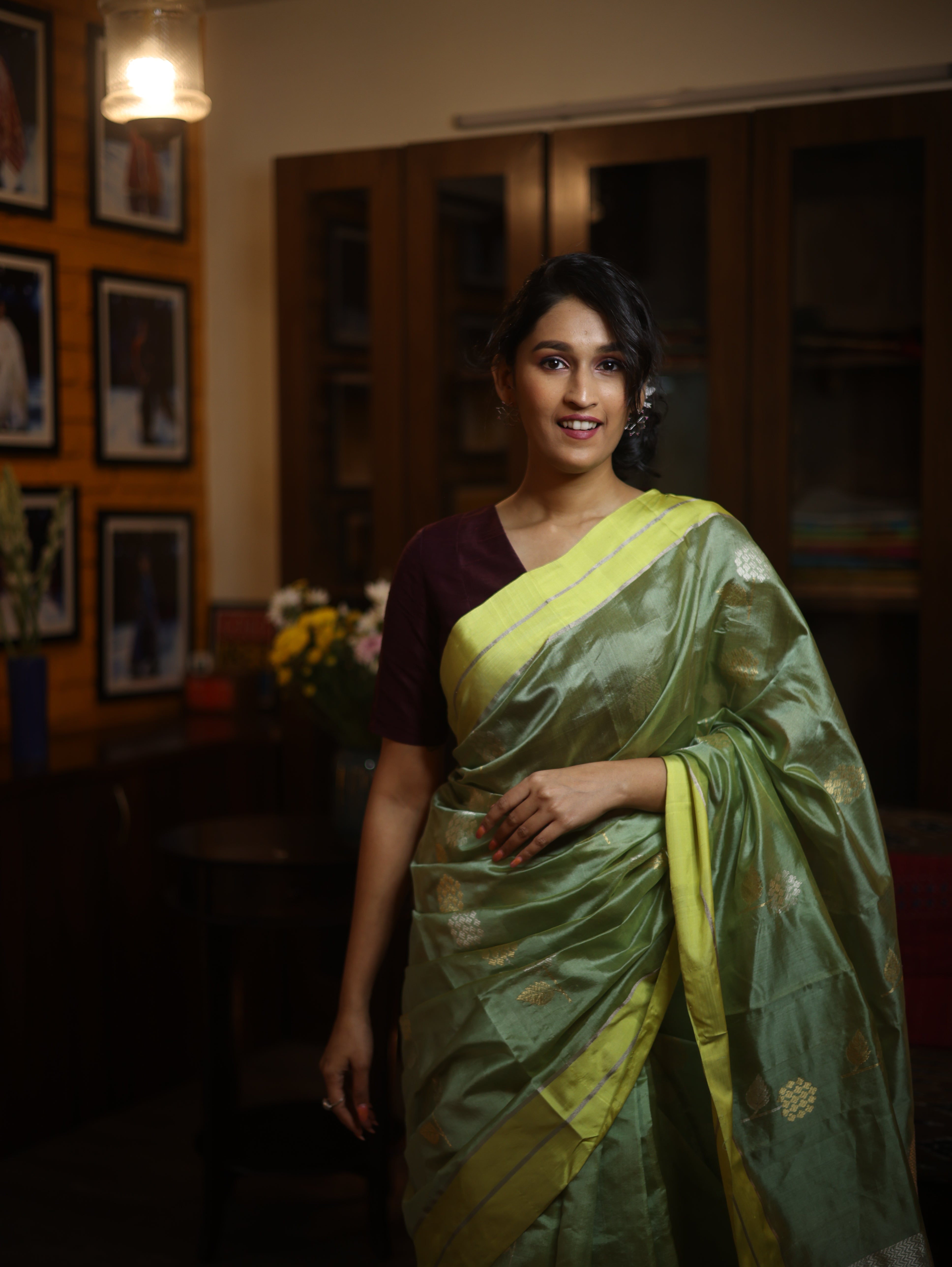 Pista Green Chanderi Silk Saree - SRPGCSS229