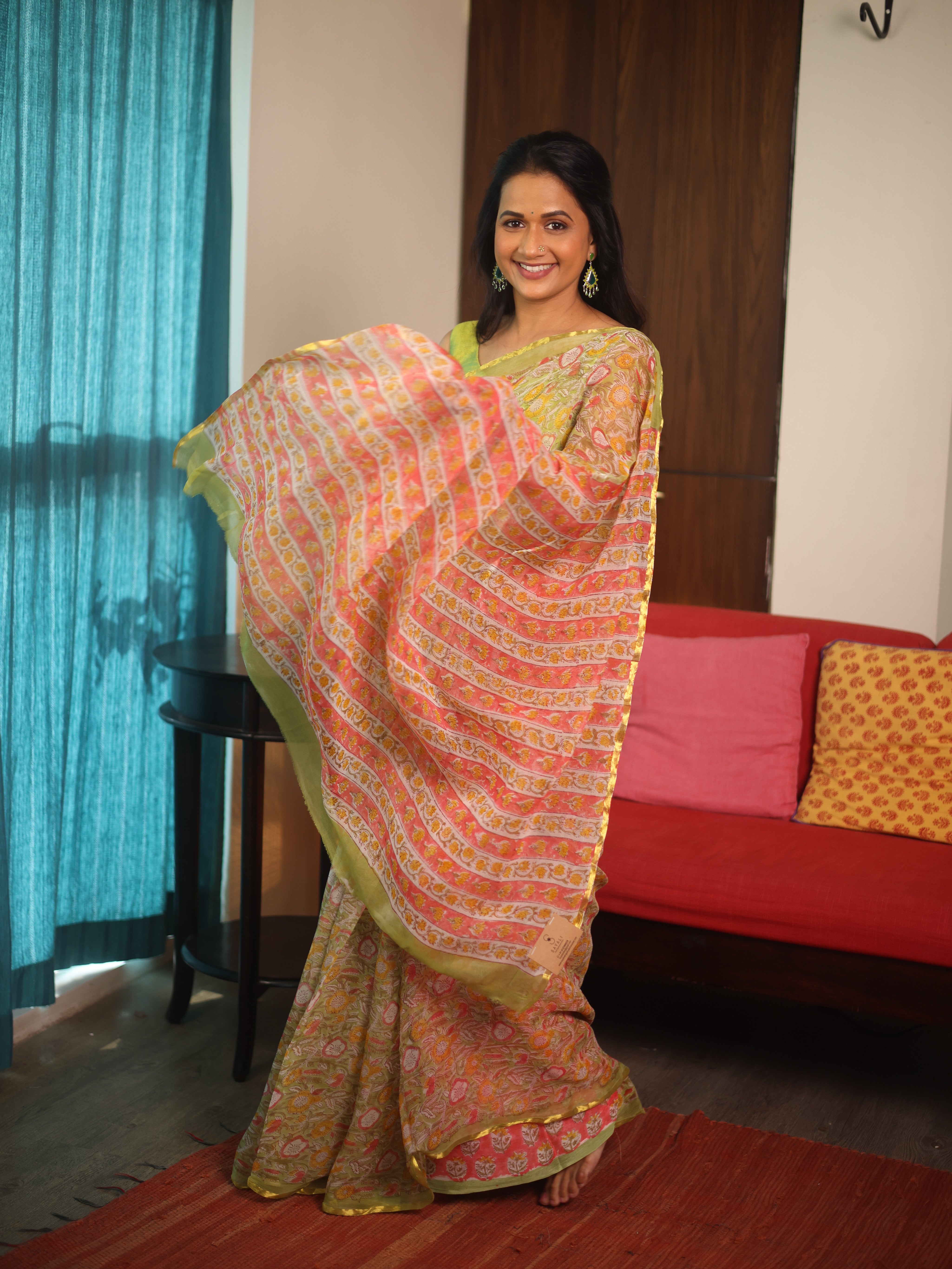 Mint Green HBP Chiffon Saree - SRMGHGS19