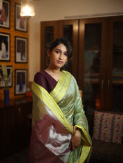 Pista Green Chanderi Silk Saree - SRPGCSS229