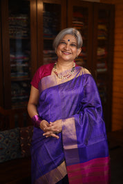 Blue Raw Silk Saree - SRBRSS813