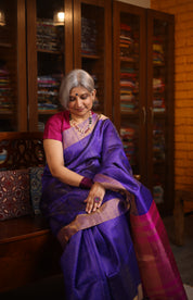 Blue Raw Silk Saree - SRBRSS813