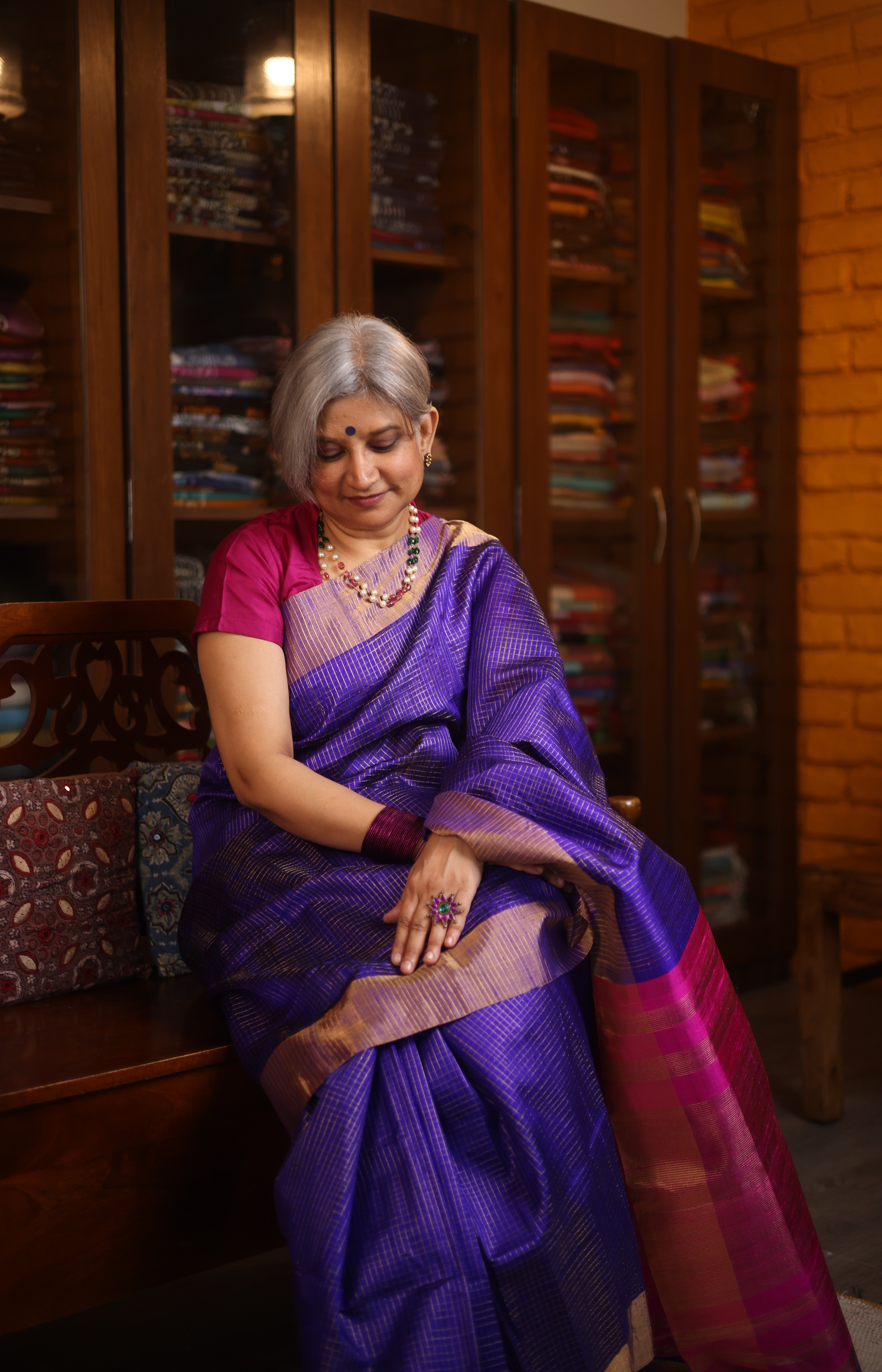 Blue Raw Silk Saree - SRBRSS813