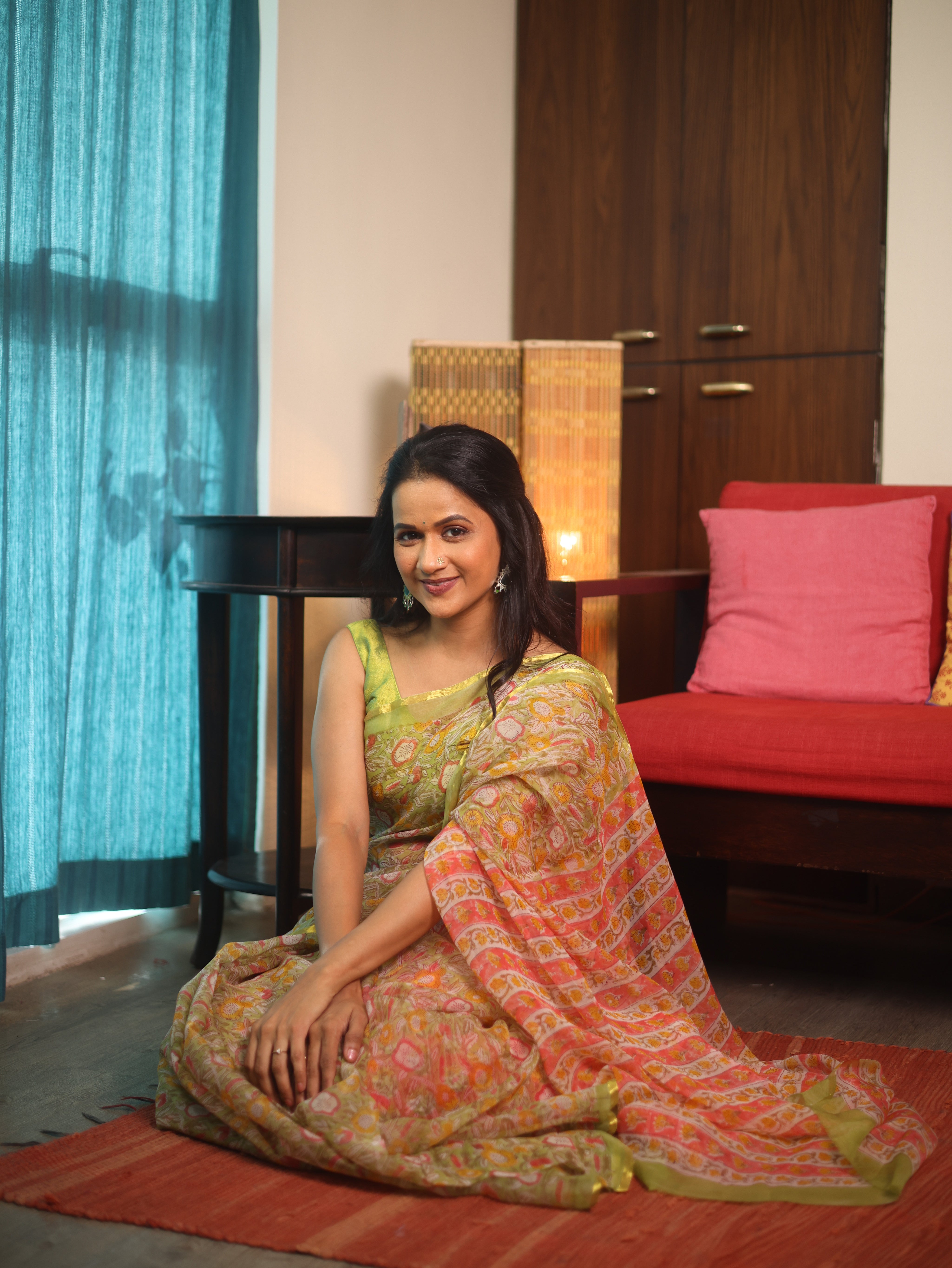 Mint Green HBP Chiffon Saree - SRMGHGS19