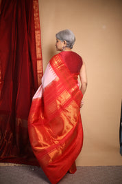 Pink Cream Gadwal Silk Saree - SRPCGSS618