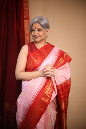Pink Cream Gadwal Silk Saree - SRPCGSS618