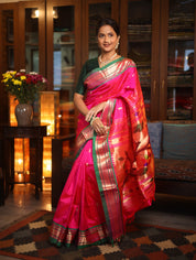 Rani Pink Silk Paithani Saree - SRRPSPS538