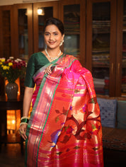 Rani Pink Silk Paithani Saree - SRRPSPS538