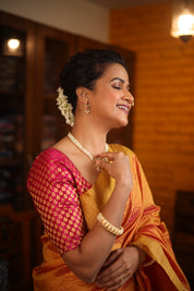 Two Tone Orange Raw Silk Saree - SRTTORSS817