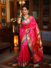 Rani Pink Silk Paithani Saree - SRRPSPS538