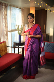 Purple Cotton Ilkal Saree - SRPCIS556