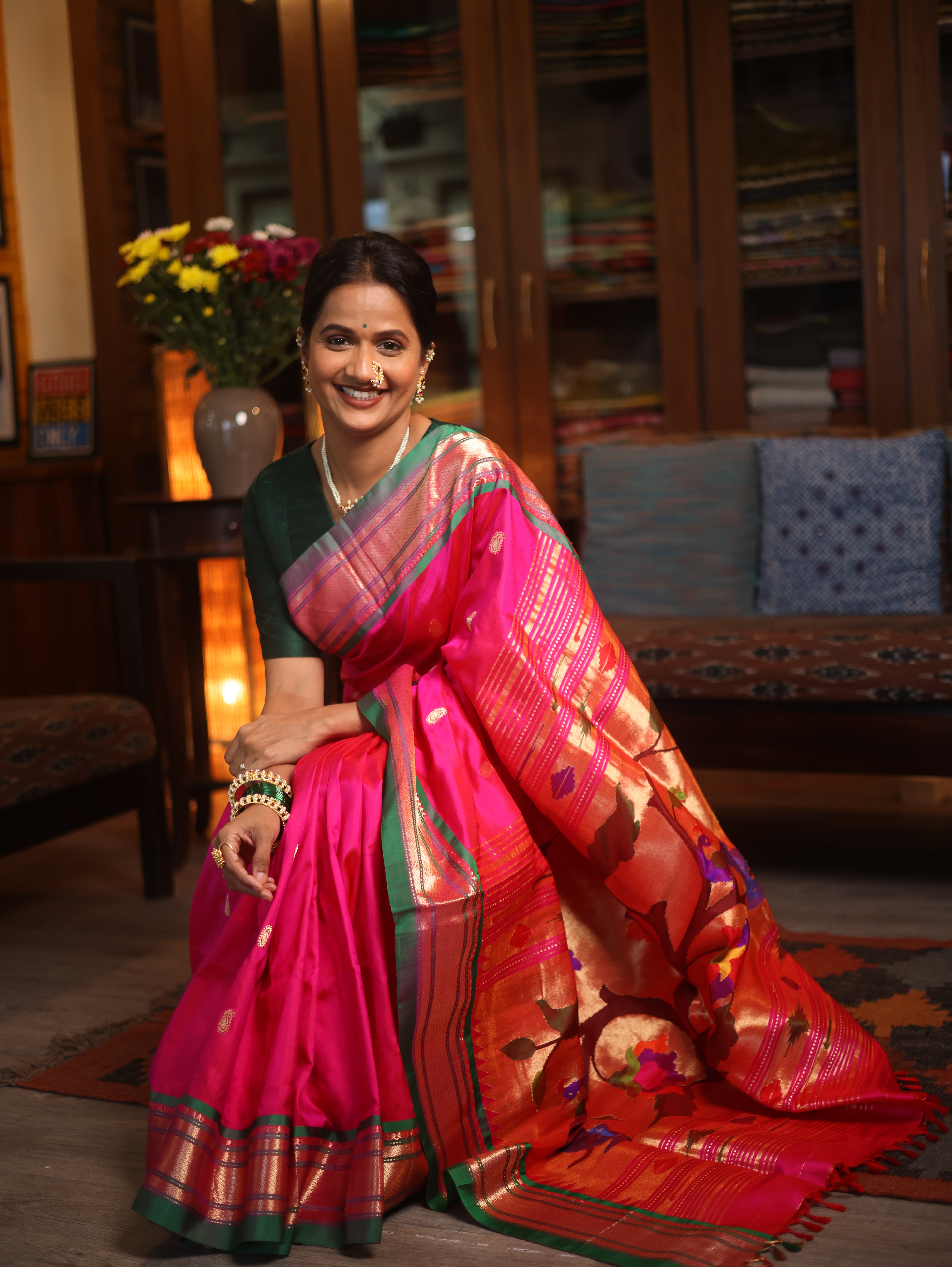 Rani Pink Silk Paithani Saree - SRRPSPS538