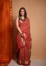 Two Tone Maroon Paithani Saree - SRTTMCPS708