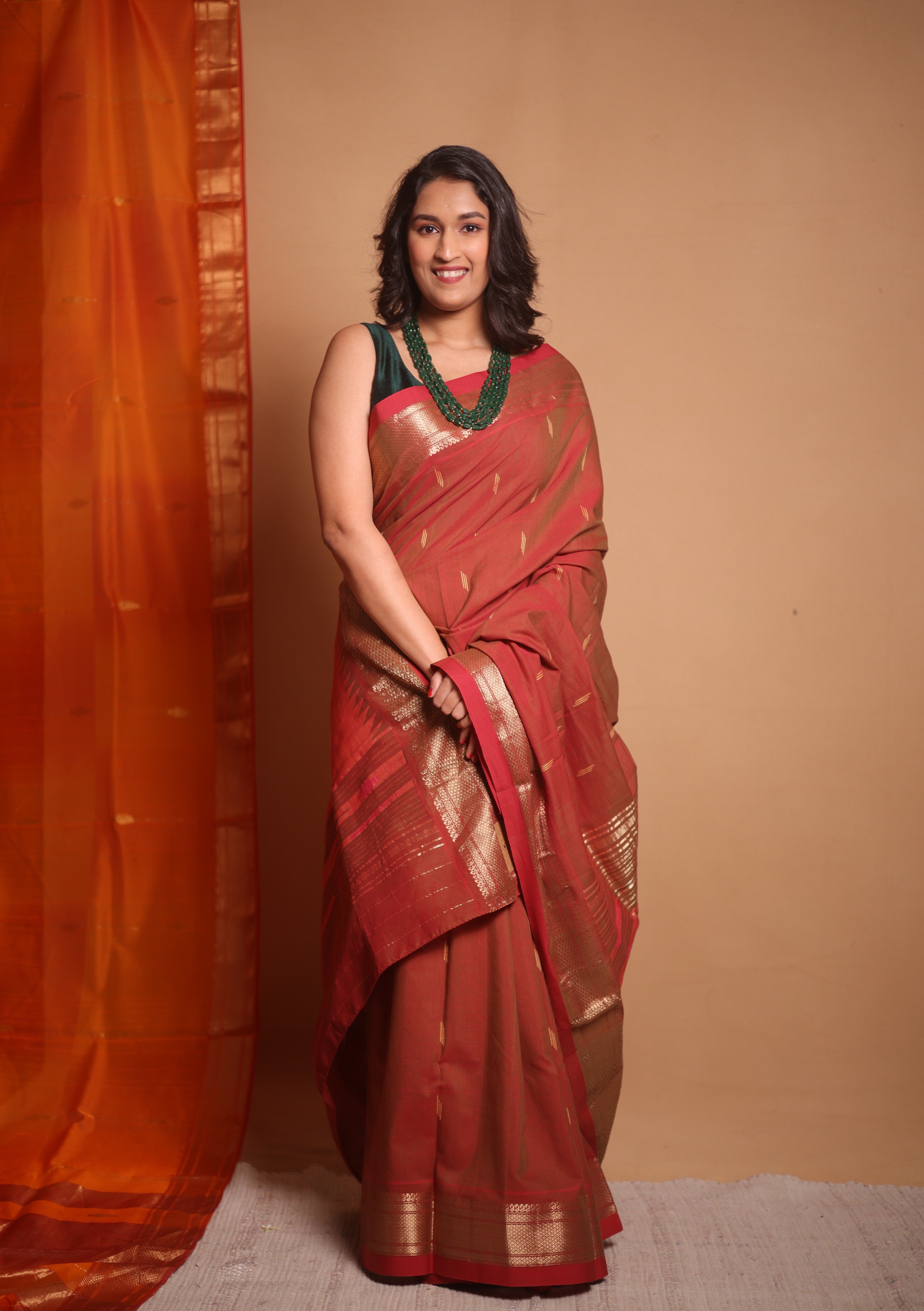 Two Tone Maroon Paithani Saree - SRTTMCPS708
