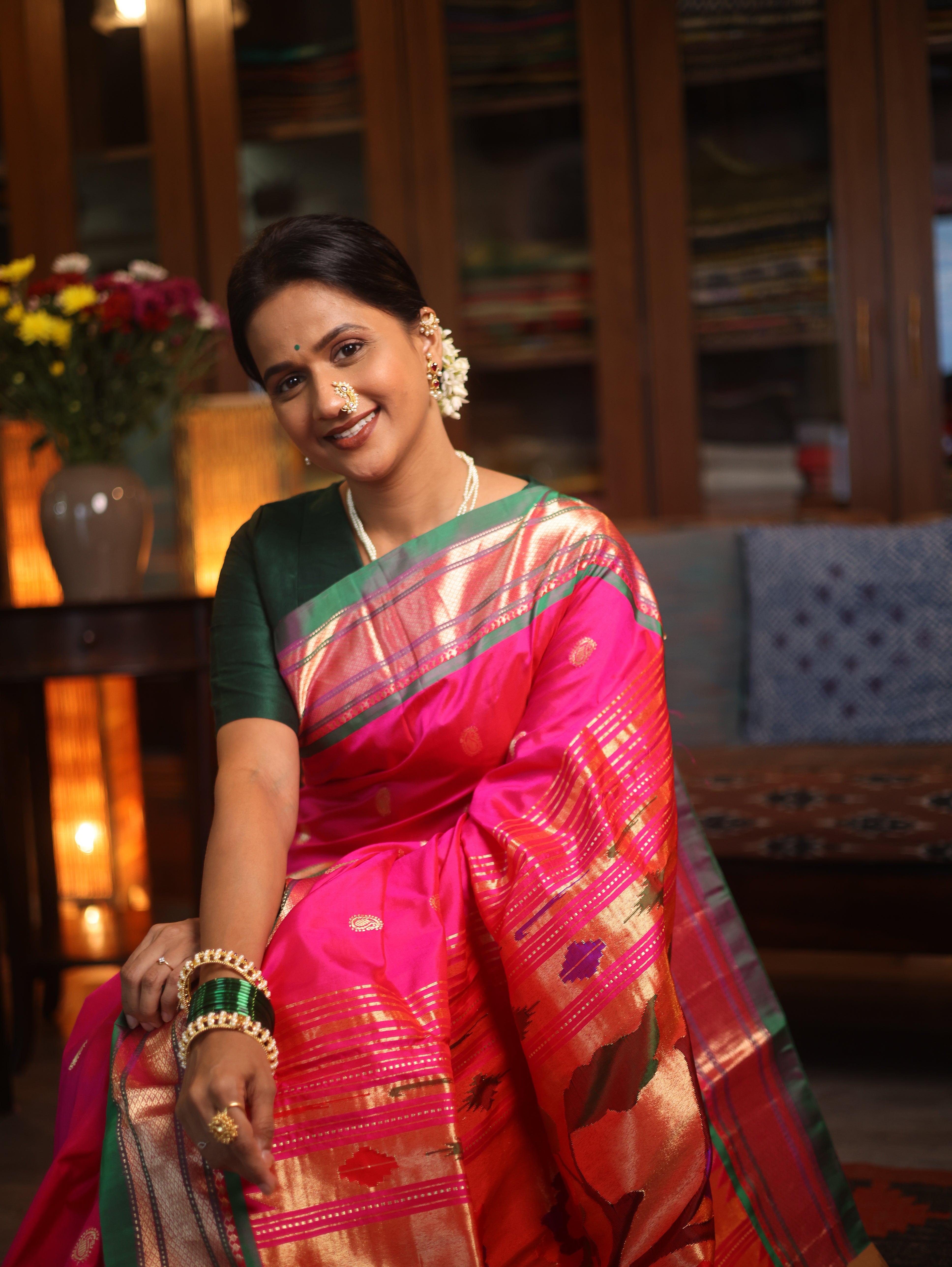 Rani Pink Silk Paithani Saree - SRRPSPS538