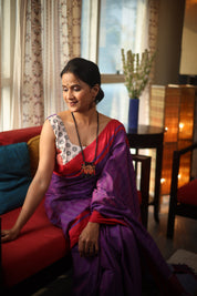 Purple Cotton Ilkal Saree - SRPCIS556