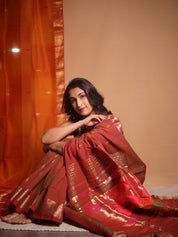 Two Tone Maroon Paithani Saree - SRTTMCPS708