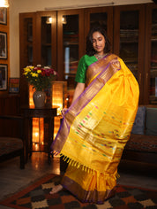 Yellow Silk Paithani Saree - SRYSPS464