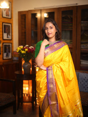 Yellow Silk Paithani Saree - SRYSPS464