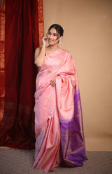 Pastel Pink Kanjivaram Silk Saree - SRPPKSS1049