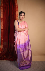 Pastel Pink Kanjivaram Silk Saree - SRPPKSS1049