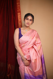 Pastel Pink Kanjivaram Silk Saree - SRPPKSS1049