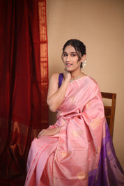 Pastel Pink Kanjivaram Silk Saree - SRPPKSS1049