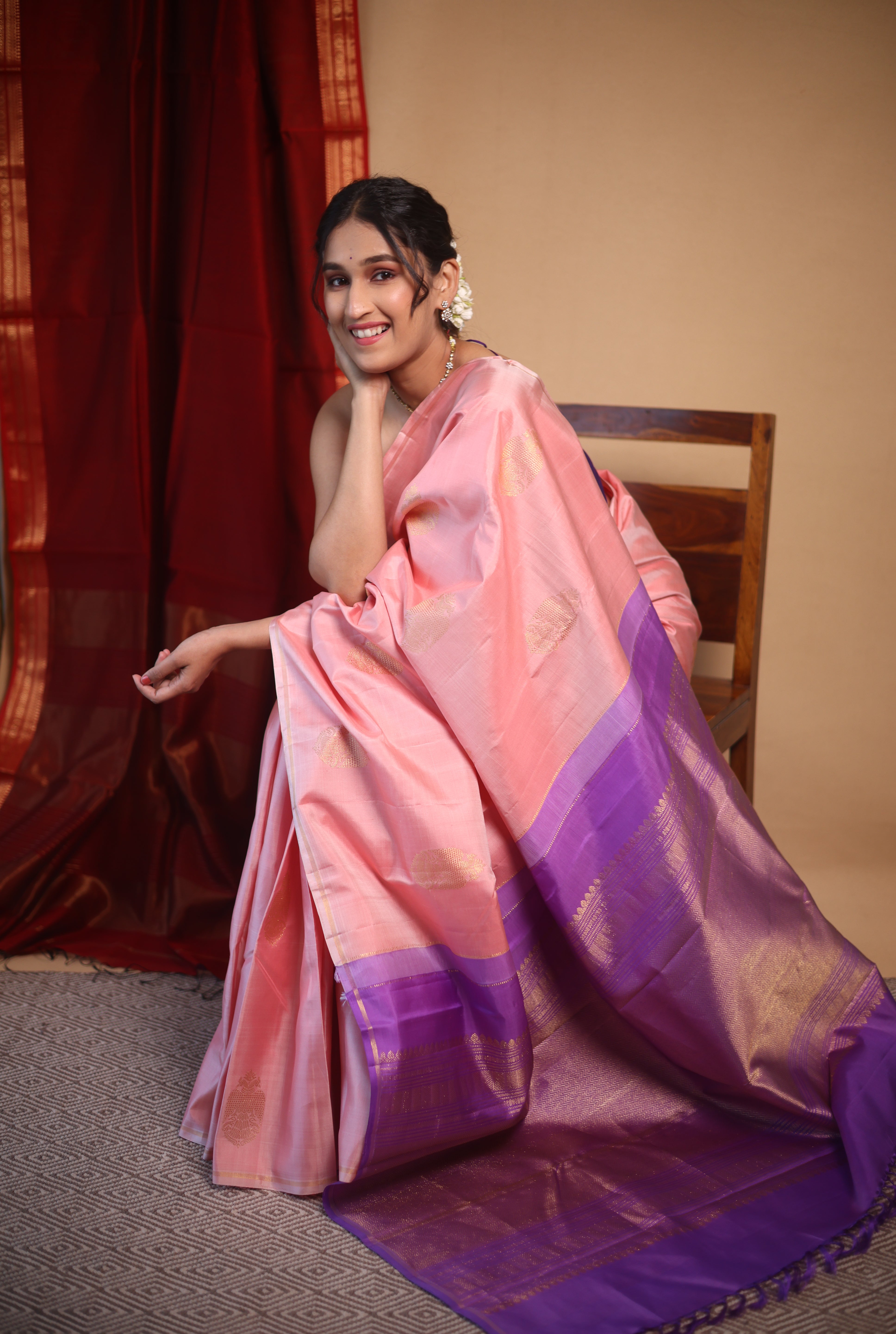Pastel Pink Kanjivaram Silk Saree - SRPPKSS1049