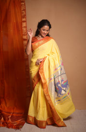 Yellow Paithani Saree - SRYCPS706
