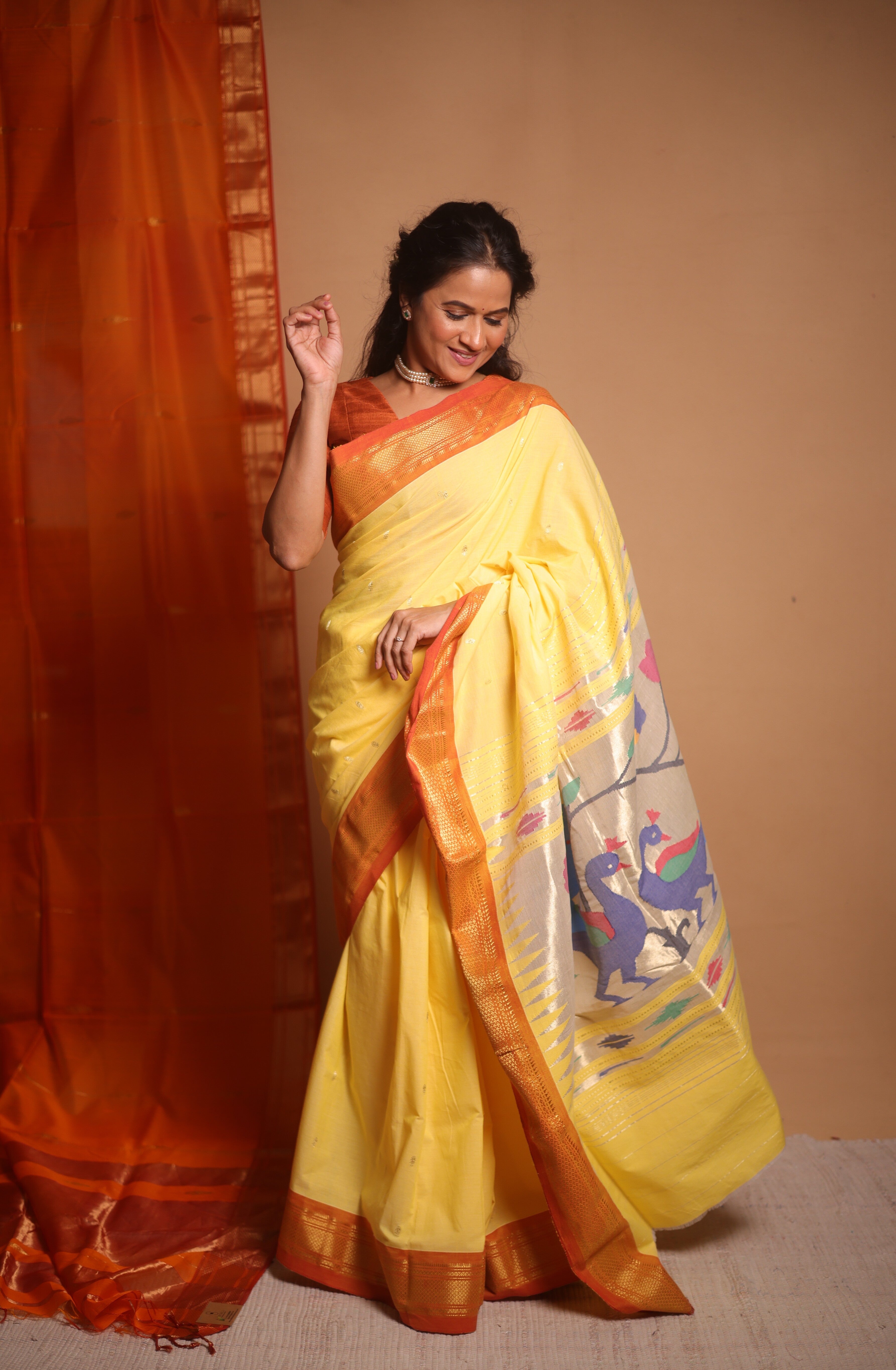 Yellow Paithani Saree - SRYCPS706