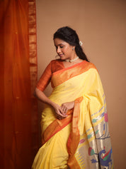 Yellow Paithani Saree - SRYCPS706