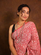 Red HBP Cotton Saree - SRRCS3357