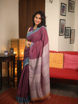 Onion Pink Plain Cotton Ilkal Saree - SROPPCIS777