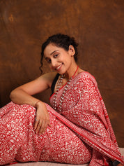 Red HBP Cotton Saree - SRRCS3357