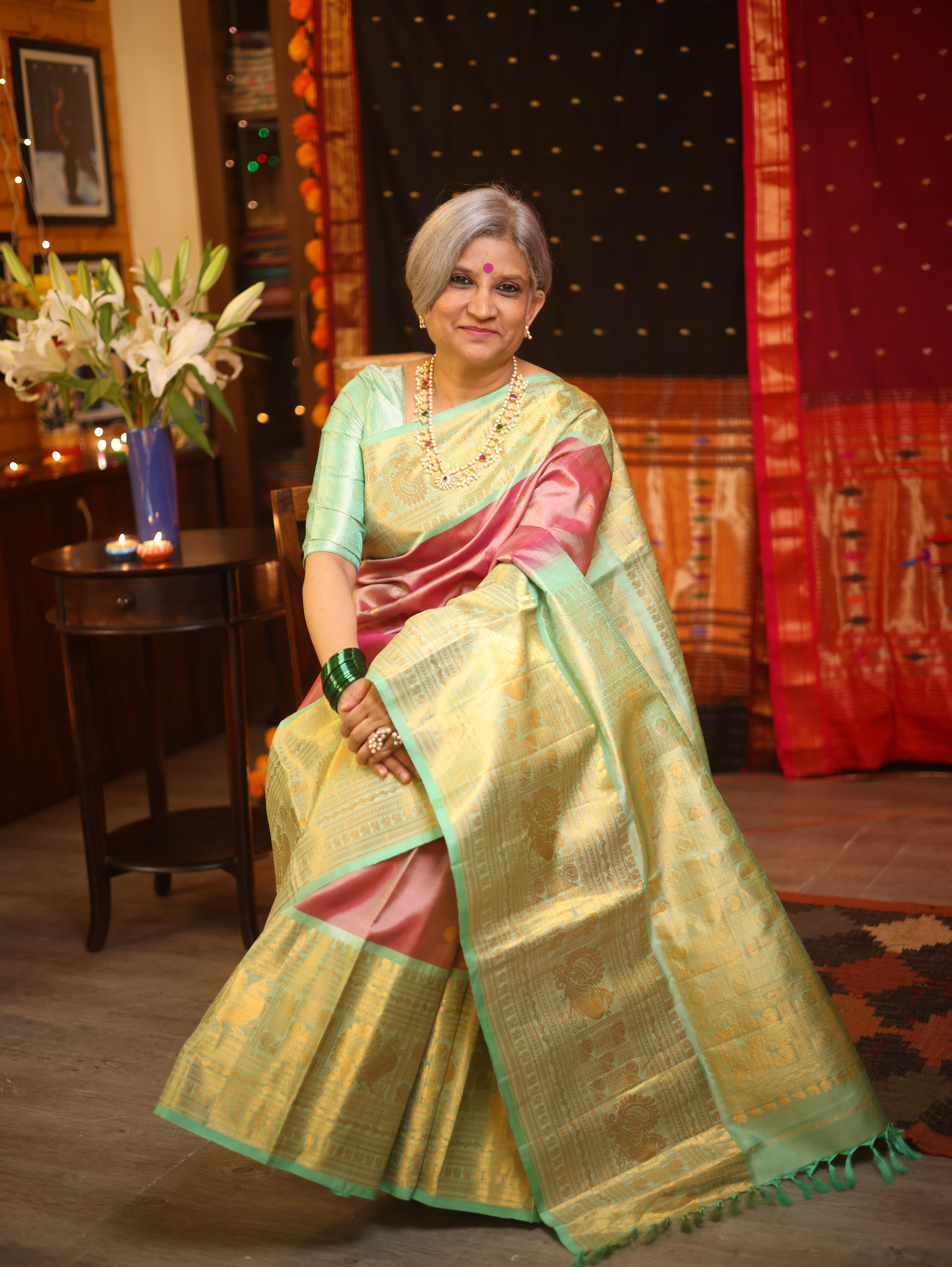 Purple Gadwal Silk Saree - SRPGSS454