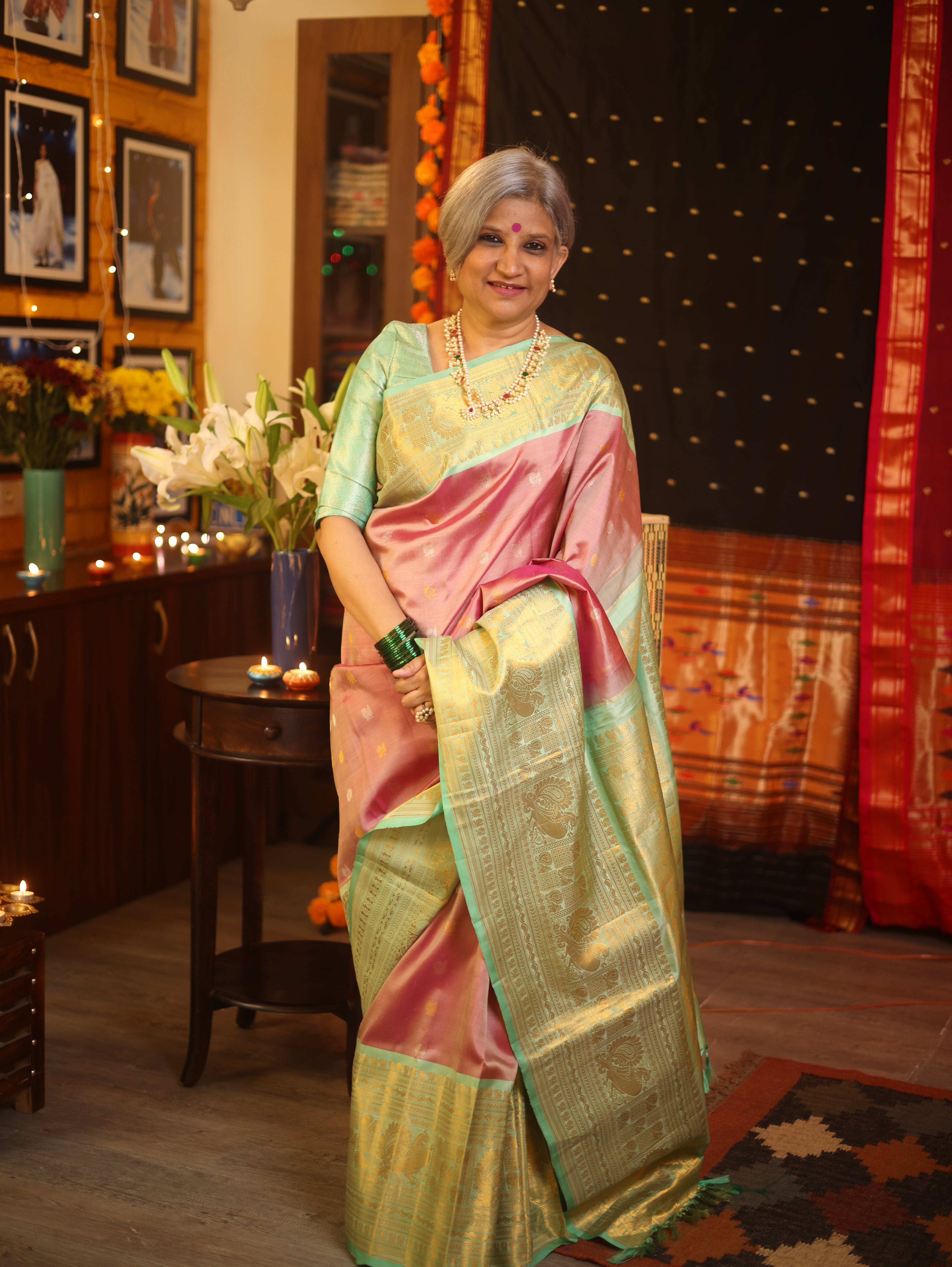 Purple Gadwal Silk Saree - SRPGSS454